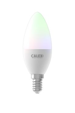 Calex Smart LED lamp - Ø 3,7 x 11,4 cm - E14 - 5W - dimfunctie en instelbare lichtkleur via app - RGB+W