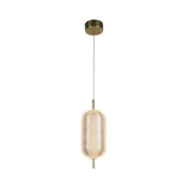 Searchlight Capsule - hanglamp - Ø 15 x 150 cm - 20W dimbare LED incl. - satijn messing