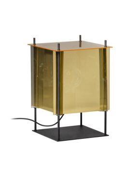 ETH Cube - tafellamp - 25 x 25 x 38 - zwart, goud en zilver