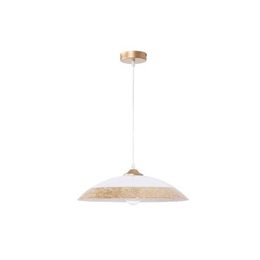 Nova Luce Benito - hanglamp - Ø 40 x 120 cm - wit en goud