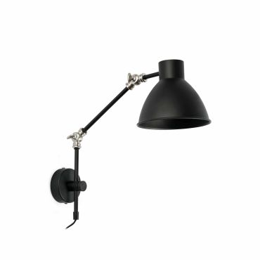 Faro Celia - wandverlichting met schakelaar - 15,5 x 42 x 14,5 cm - mat zwart