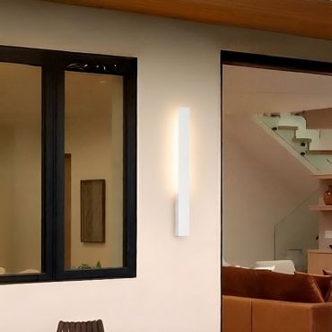 Nova Luce Isos - buiten wandverlichting - 5,3 x 61 x 6 cm - 6W LED incl. - IP65 - zandwit