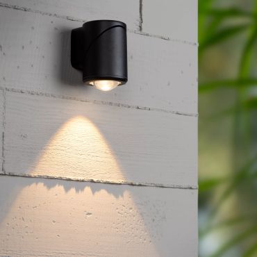 Lucide Erin - buiten wandlamp - 6 x 8 x 9,8 cm - 5W LED incl. - IP65 - zwart
