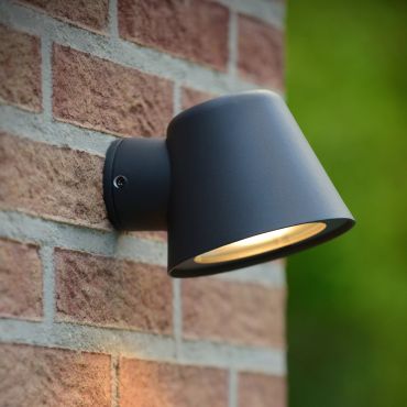 Lucide Dingo - buiten wandlamp - 11,5 x 14,5 x 11 cm - 5W dimbare LED incl. - IP44 - antraciet