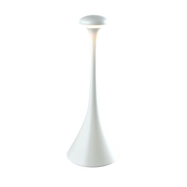 VK lighting Trumpet - oplaadbare tafellamp - Ø 9,9 x 29,2 cm - 2,2W dimbare LED incl. - IP54 - wit