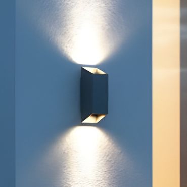 Nordlux Nico - buiten wandlamp - 8 x 8 x 23,5 cm - IP54 - grijs