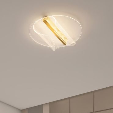 Nova Luce Valentin - plafondlamp - Ø 55 x 13 cm - 20W dimbare LED incl. - messing goud