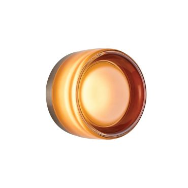 VK Lighting Glace - plafond/wandverlichting - Ø 13,5 x 8,5 cm - 5W dimbare LED incl. - amber