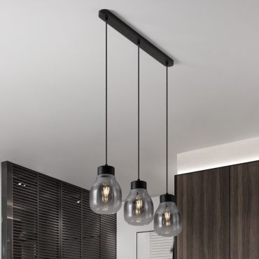 Nova Luce Blacu - hanglamp - 75 x 120 x 15 cm - rokerig verloop en zwart