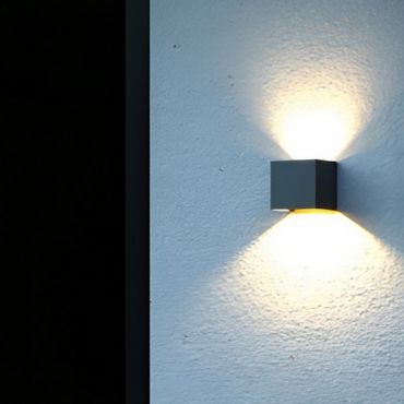 Nordlux Milda Kubi - buiten wandverlichting met 2 regelbare lichtbundels - 10,3 x 10 x 10 cm - 4,9W LED incl. - IP44 - antraciet