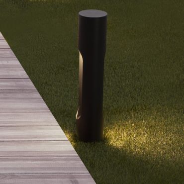 Nova Luce Ellery - tuinpaal - Ø 8 x 36 cm - 12W LED incl. - IP65 - zandzwart