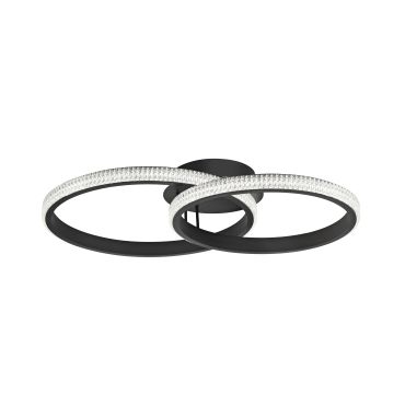 Nova Luce Nager - plafondverlichting - 62,5 x 41,5 x 17 cm - 28W LED incl. - zand zwart