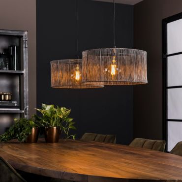 Vico Stringshade - hanglamp - 120 x 45 x 150 cm - zwart nikkel
