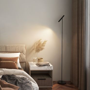 Artdelight Kansas - vloerlamp - Ø 2,5 x 140 cm - 6W dimbare led incl. - zwart