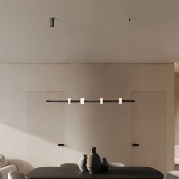 Nova Luce Marlow - hanglamp - 122 x 7,5 x 200 cm - 20W LED incl. - antraciet