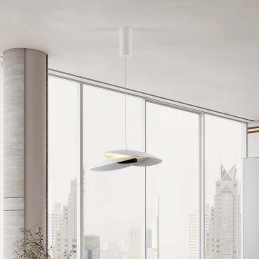 Nova Luce Olea - hanglamp - Ø 48 x 180 cm - 22W dimbare LED incl. - zandwit