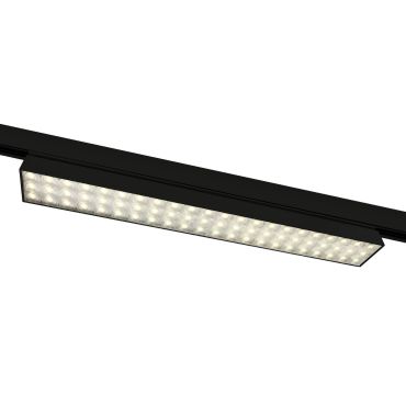 ONE Light High Power Linear - track light - 3-fase railsysteem - 115 x 4 x 6,4 cm - 60W LED incl. - zwart - warm witte lichtkleur