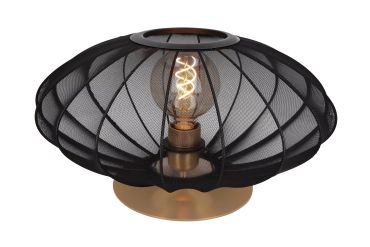 Lucide Corina - tafellamp - Ø 40 x 22 cm - zwart en messing