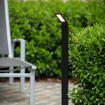 Lucide Lawford - tuinpaal - 15 x 9,5 x 80 cm - 6W LED incl. - IP54 - zwart