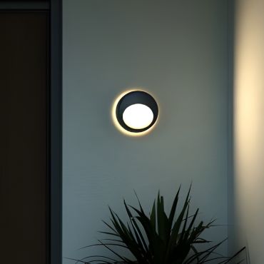 Nordlux Oliver - plafond/wandlamp  - incl. 2 covers -  Ø 19,5 x 6 cm - 9W LED incl. - IP54 - zwart
