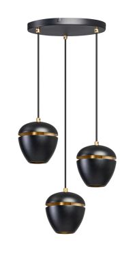 ETH Claire - hanglamp - Ø 30 x 200 cm - zwart en messing