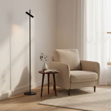 Lucide Philon - Leeslamp - Ø 23 x 140 cm - 4,5W dimbare LED incl. - zwart