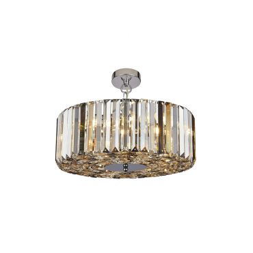 Searchlight Iris - plafond/hanglamp - Ø 50 x 132 cm - chroom en amber