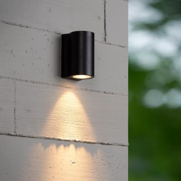 Lucide Akra - buiten wandverlichting - 5,5 x 6,5 x 10 cm -  8W LED incl. - IP54 - zwart