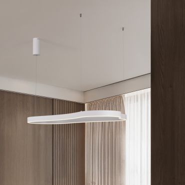 Nova Luce Dussa - hanglamp - 66 x 150 x 120 cm - 61W dimbare LED incl. - zandwit