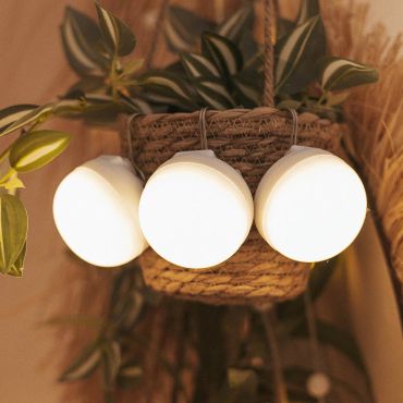 New Garden Cherry Mini - draagbare oplaadbare lichtbronnen met afstandsbediening - Ø 6,5 x 6 cm - 3 x 3,5W LED incl. - IP54 - wit - 3000K