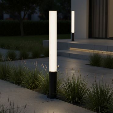 Nova Luce Iman - tuinpaal - Ø 16 x 105 cm - 25W LED incl. - IP65 - zandzwart
