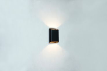 Artdelight Diaz Small - wandverlichting - 4 x 10 x 15 cm - 2 x 3W LED incl. - IP54 - zwart