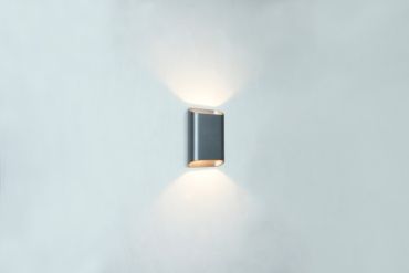 Artdelight Diaz Small - wandverlichting - 4 x 10 x 15 cm - 2 x 3W LED incl. - IP54 - geborsteld metaal