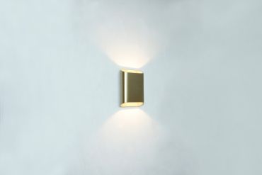 Artdelight Diaz Small - wandverlichting - 4 x 10 x 15 cm - 2 x 3W LED incl. - IP54 - geborsteld goud