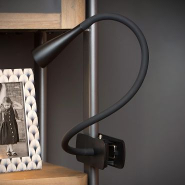 Lucide Zozy - klemlamp - 19 x 8 x 17 cm - 3W dimbare LED incl. - zwart