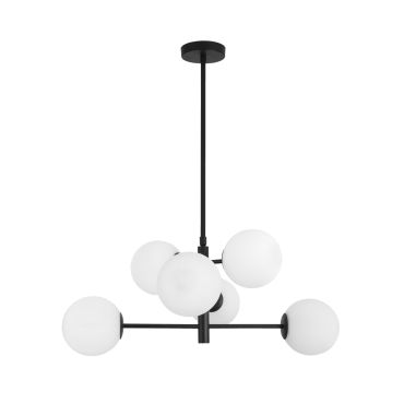 Nova Luce Impero - hanglamp - Ø 70 x 120 cm - zwart en wit