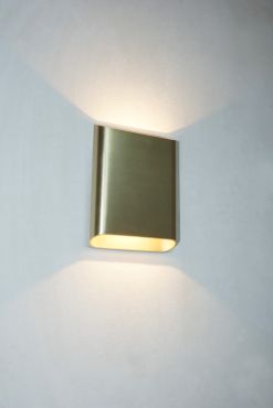 Artdelight Diaz Large - wandverlichting - 4 x 14,5 x 20 cm - 2 x 6W LED incl. - IP65 - geborsteld goud