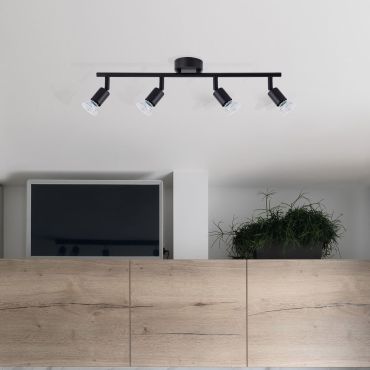Nova Luce Lup - opbouwspot 4L - 51 x 8 x 10,9 cm - satijn zwart
