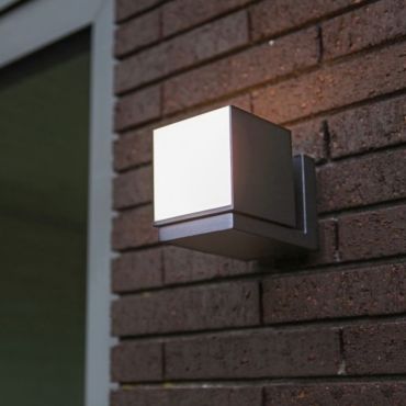 Lutec Cuba - buiten wandverlichting - 10 x 14,8 x 11,6 cm - 12,2W LED incl. - IP54 - 4000K - donkergrijs