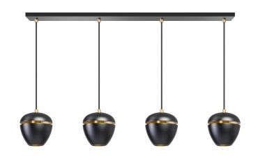 ETH Claire - hanglamp - Ø 15 x 200 cm - zwart en messing