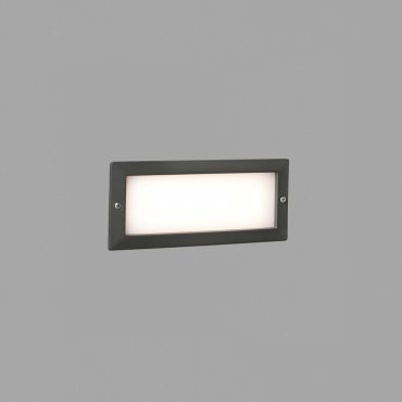 Faro Stripe - inbouw wandverlichting - 23,3 x 7,7 x 10 cm - 5W LED incl. - IP54 - donkergrijs