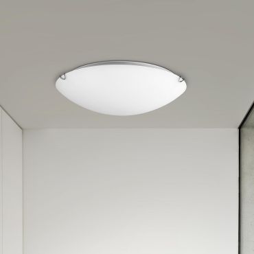 Nova Luce Anco - plafondverlichting - Ø 30 x 8 cm - wit en chroom