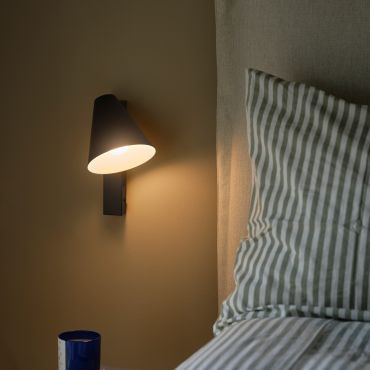 Nordlux Wilmer - bedlamp met usb poort - Ø 13,7 x 24,5 cm - zwart