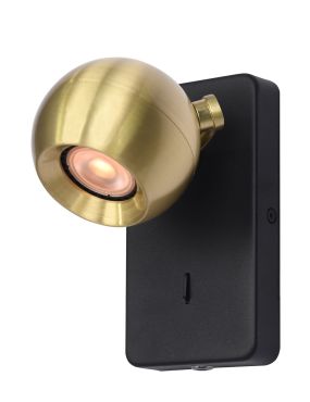 Artdelight Bolero - wandlamp - 9 x 16 x 12,7 cm - zwart met goud