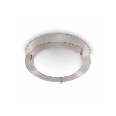 Artdelight Yuca - badkamer plafondverlichting - Ø 18 x 5 cm - 10W LED incl. - IP44 - mat staal