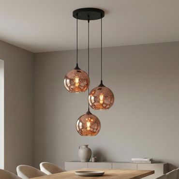 Nova Luce Blaze - hanglamp - Ø 35 x 155 cm - koper