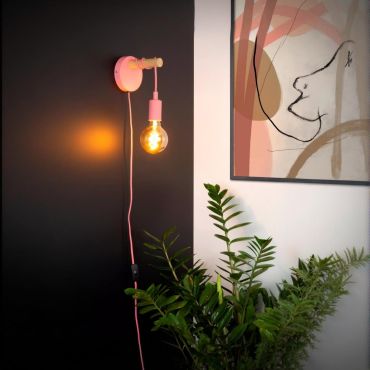 Lucide Pola - wandverlichting - 12 x 12 x 16 cm - roze