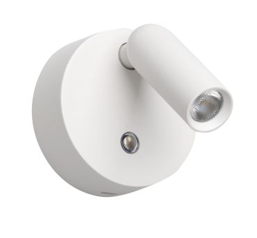 ETH Wispo - wandlamp - oplaadbaar via USB-kabel - Ø 9,5 x 3 cm - 3W dimbare LED incl. - wit
