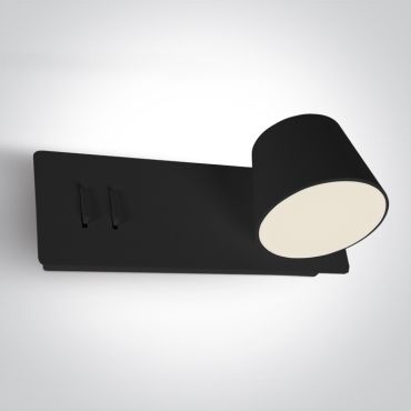ONE Light Reading Spots - wandverlichting met schakelaar - 22 x 12 x 8 cm - 6W + 4W LED incl. - zwart