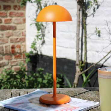 Lucide Joy - oplaadbare tafellamp - Ø 12 x 32 cm - 1,5W dimbare LED incl. - IP54 - oranje